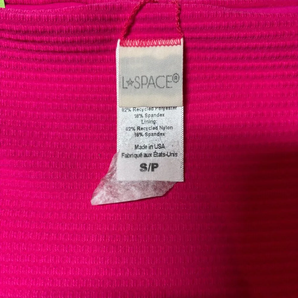 L*Space High Waist Bikini Bottom‎ – Fuchsia Pink Ribbed–S-NWOT w/hygiene sticker